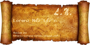 Lorenz Nátán névjegykártya